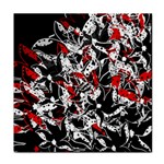 Red abstract flowers Tile Coasters