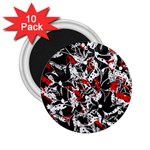 Red abstract flowers 2.25  Magnets (10 pack) 
