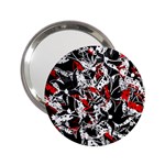 Red abstract flowers 2.25  Handbag Mirrors