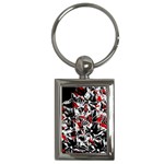 Red abstract flowers Key Chains (Rectangle) 