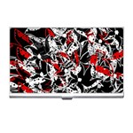 Red abstract flowers Business Card Holders