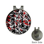 Red abstract flowers Hat Clips with Golf Markers