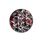 Red abstract flowers Hat Clip Ball Marker