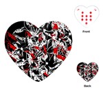 Red abstract flowers Playing Cards (Heart) 