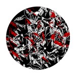 Red abstract flowers Round Ornament (Two Sides) 