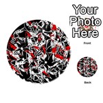 Red abstract flowers Playing Cards 54 (Round) 