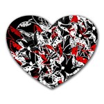 Red abstract flowers Heart Mousepads