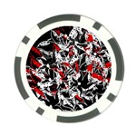 Red abstract flowers Poker Chip Card Guards