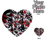 Red abstract flowers Multi-purpose Cards (Heart) 