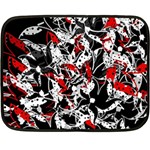Red abstract flowers Double Sided Fleece Blanket (Mini) 