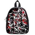 Red abstract flowers School Bags (Small) 
