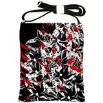 Red abstract flowers Shoulder Sling Bags