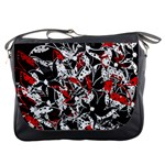 Red abstract flowers Messenger Bags