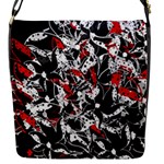 Red abstract flowers Flap Messenger Bag (S)
