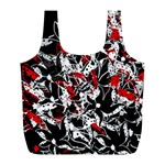 Red abstract flowers Full Print Recycle Bags (L) 