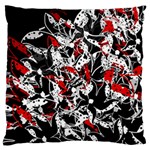 Red abstract flowers Large Flano Cushion Case (One Side)