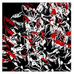 Red abstract flowers Large Satin Scarf (Square)