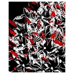 Red abstract flowers Drawstring Bag (Small)