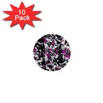 Purple abstract flowers 1  Mini Magnet (10 pack) 