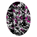 Purple abstract flowers Oval Ornament (Two Sides)