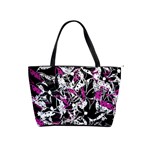 Purple abstract flowers Shoulder Handbags