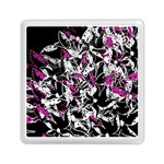 Purple abstract flowers Memory Card Reader (Square) 