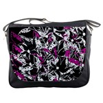 Purple abstract flowers Messenger Bags