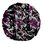Purple abstract flowers Large 18  Premium Round Cushions