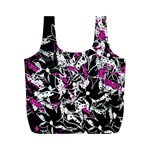 Purple abstract flowers Full Print Recycle Bags (M) 