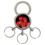 Red tulips 3-Ring Key Chains