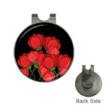 Red tulips Hat Clips with Golf Markers