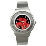 Red tulips Stainless Steel Watch