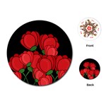 Red tulips Playing Cards (Round) 