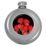 Red tulips Round Hip Flask (5 oz)