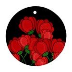 Red tulips Round Ornament (Two Sides) 