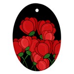 Red tulips Oval Ornament (Two Sides)