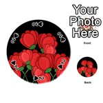 Red tulips Playing Cards 54 (Round) 