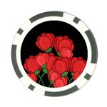 Red tulips Poker Chip Card Guards