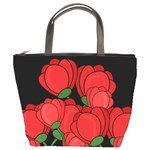 Red tulips Bucket Bags