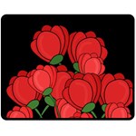 Red tulips Fleece Blanket (Medium) 
