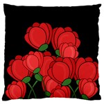 Red tulips Large Flano Cushion Case (One Side)