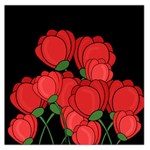 Red tulips Large Satin Scarf (Square)