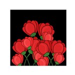 Red tulips Small Satin Scarf (Square)