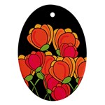 Orange tulips Oval Ornament (Two Sides)