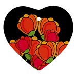 Orange tulips Heart Ornament (2 Sides)