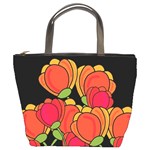 Orange tulips Bucket Bags