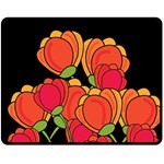 Orange tulips Fleece Blanket (Medium) 