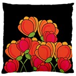 Orange tulips Large Flano Cushion Case (One Side)