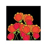 Orange tulips Small Satin Scarf (Square)