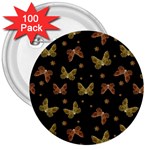 Insects Motif Pattern 3  Buttons (100 pack) 